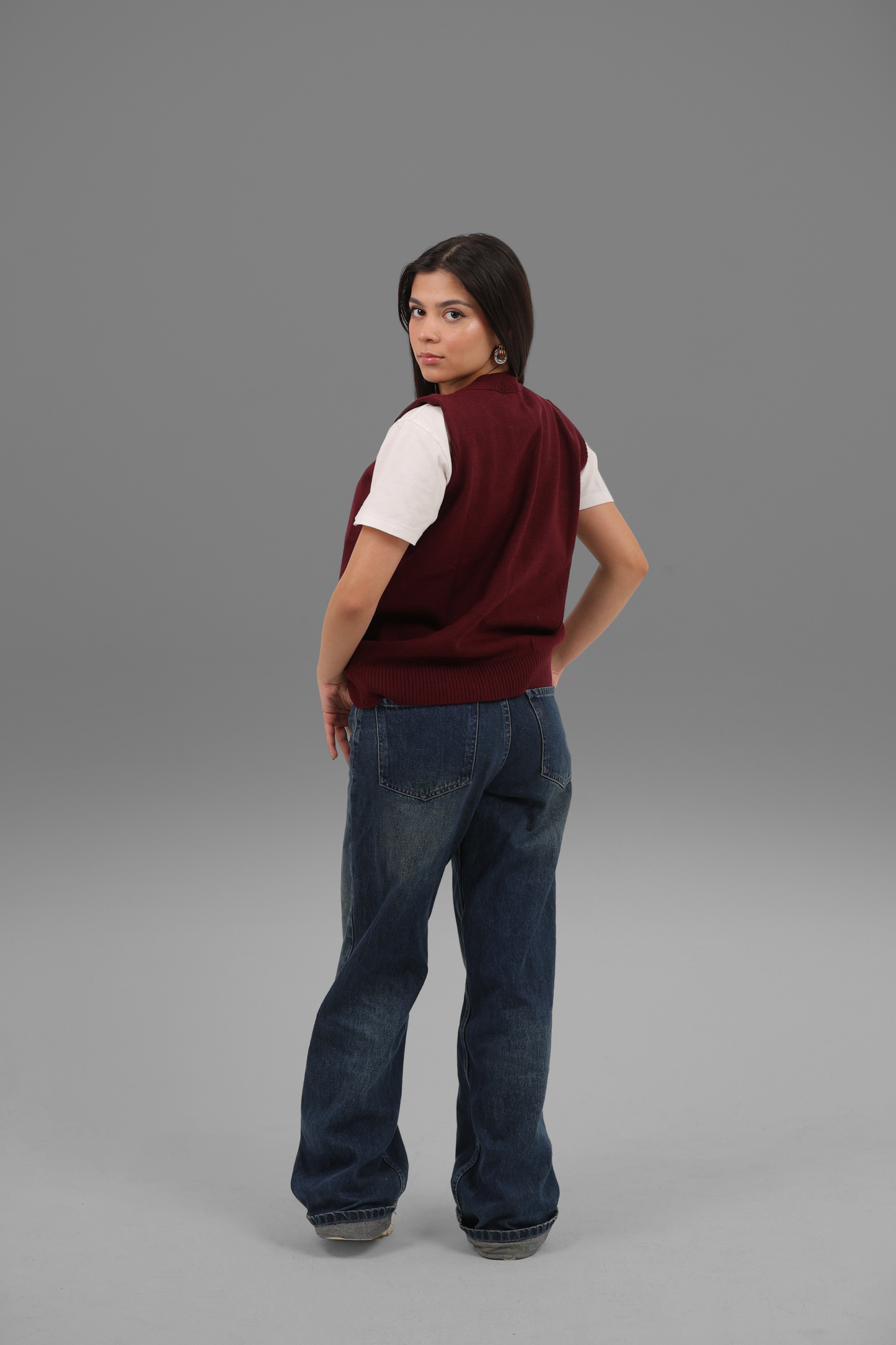 Maroon Knitted Vest