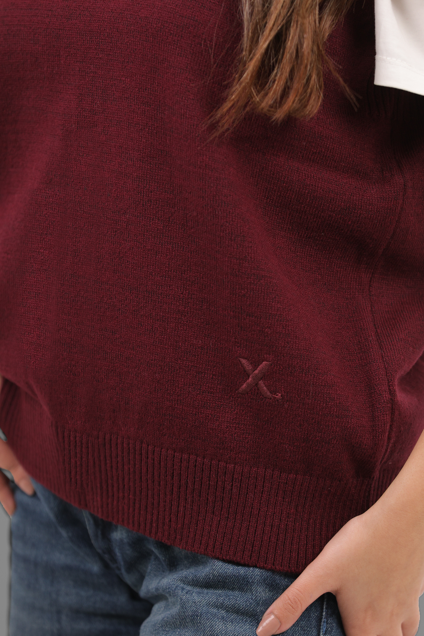 Maroon Knitted Vest