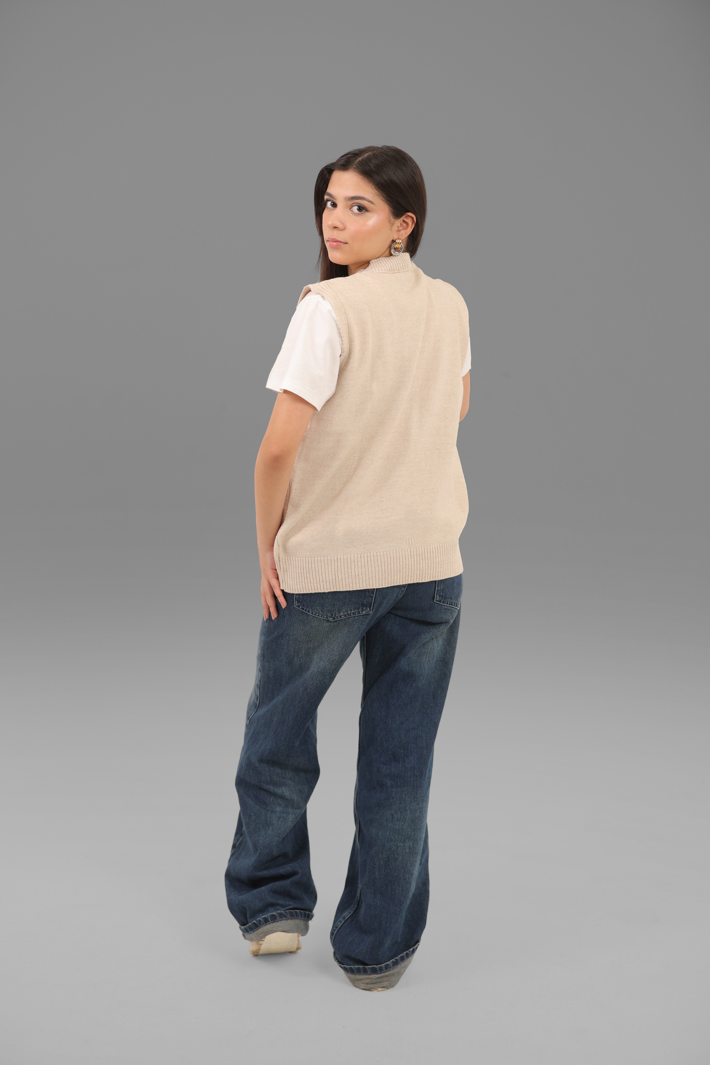 Beige Knitted Vest