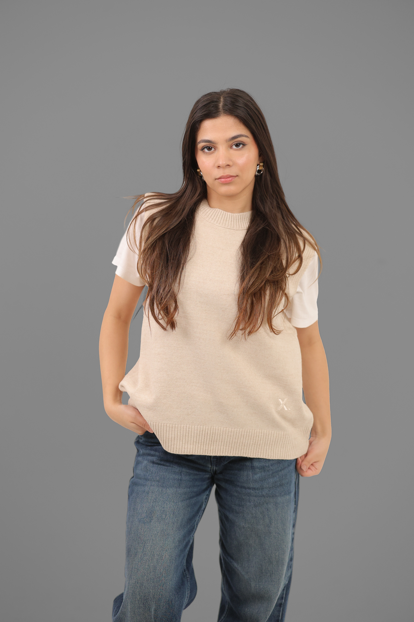 Beige Knitted Vest