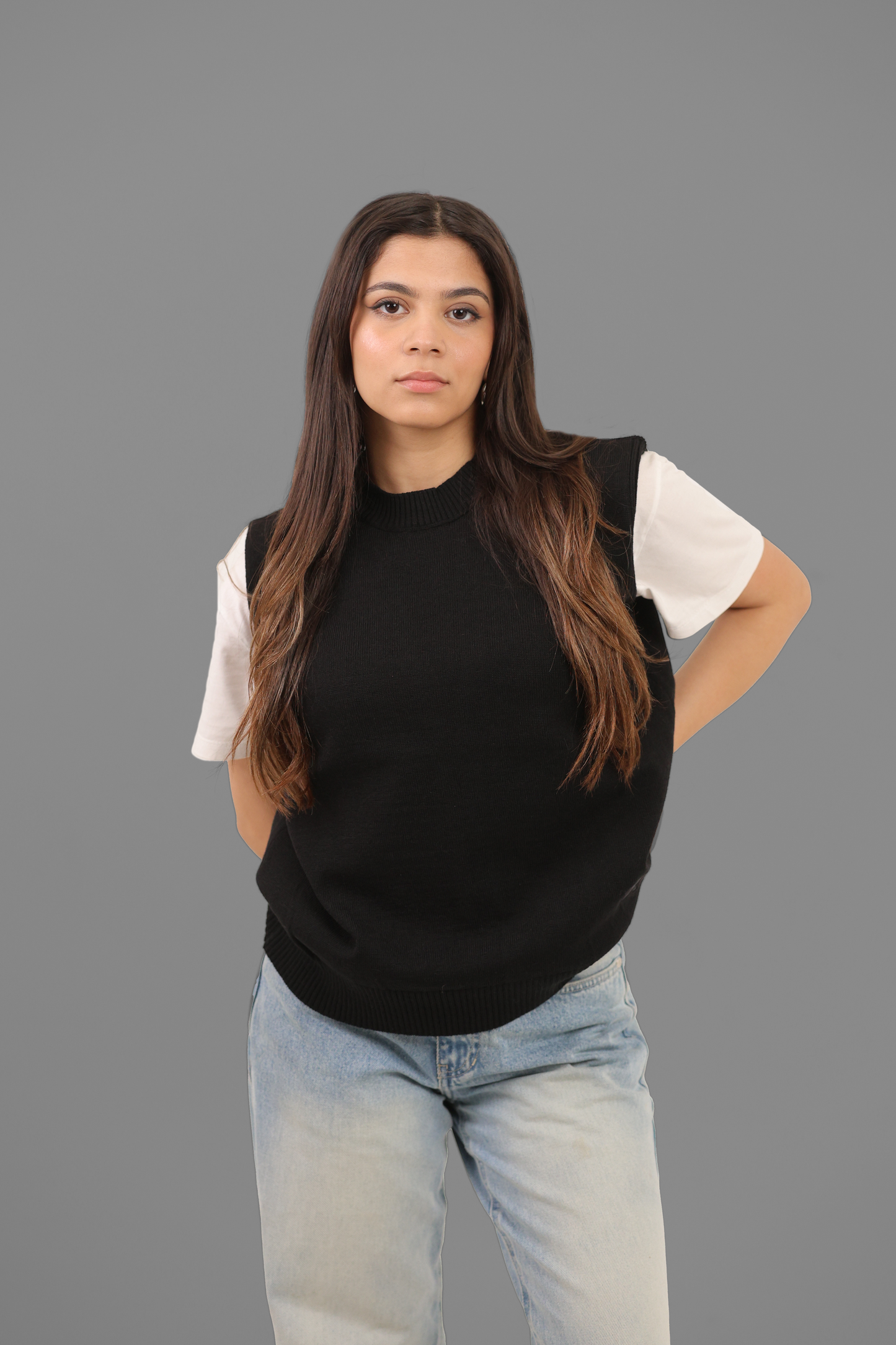 Black Knitted Vest