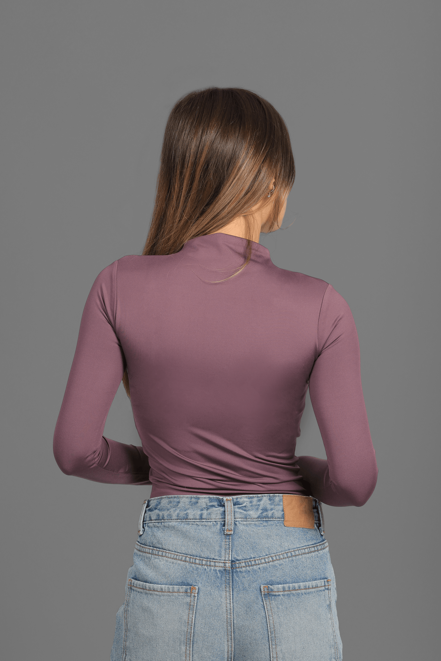 Purple Turtle Neck Long Sleeve Top