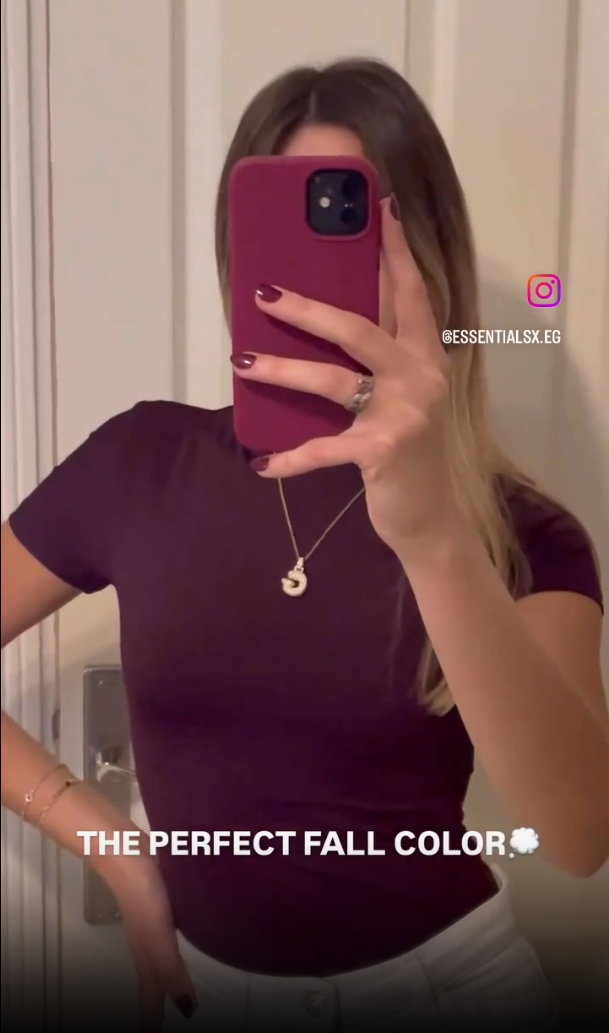 Aubergine High Neck Short Sleeve Top