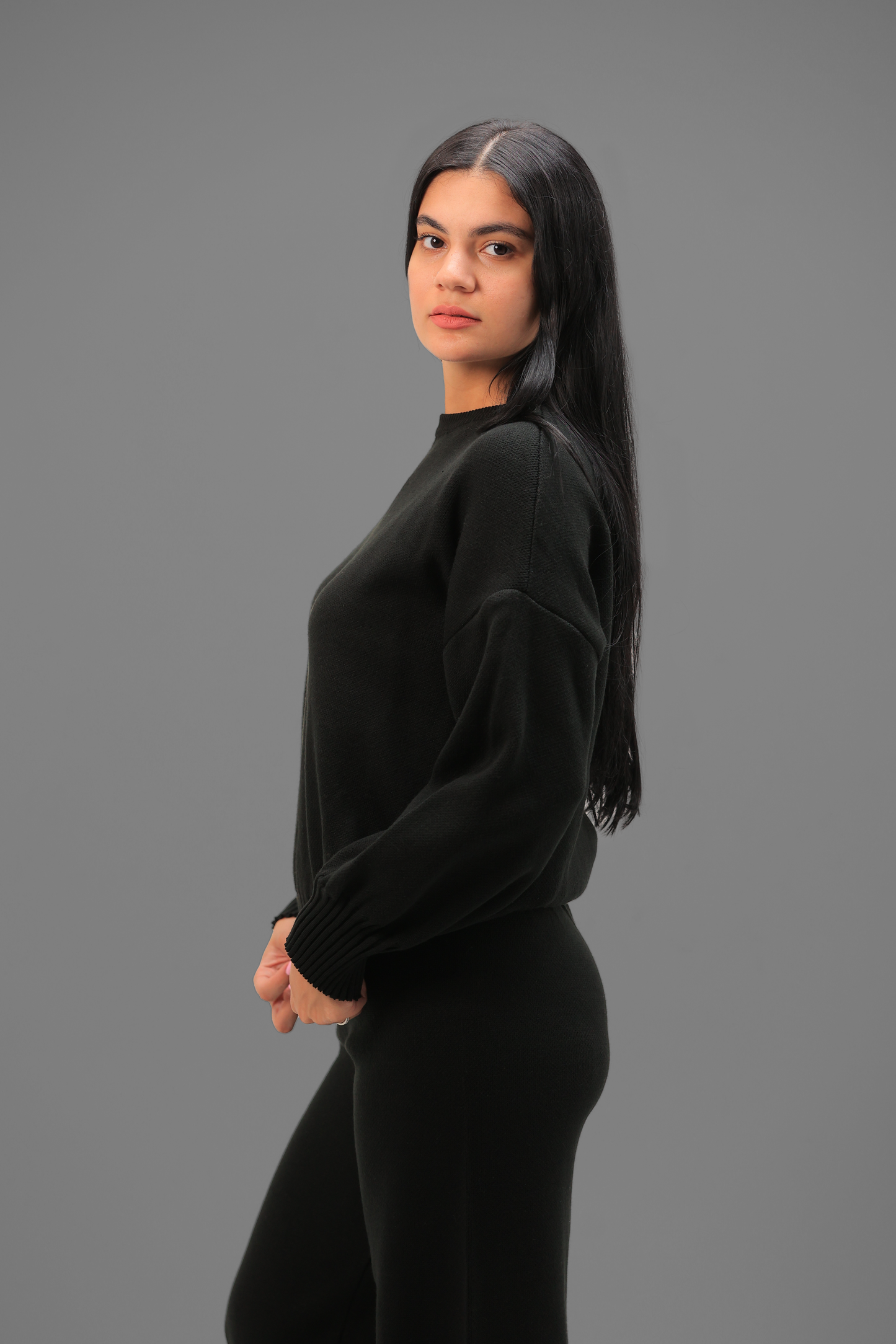 Black Knitted Set