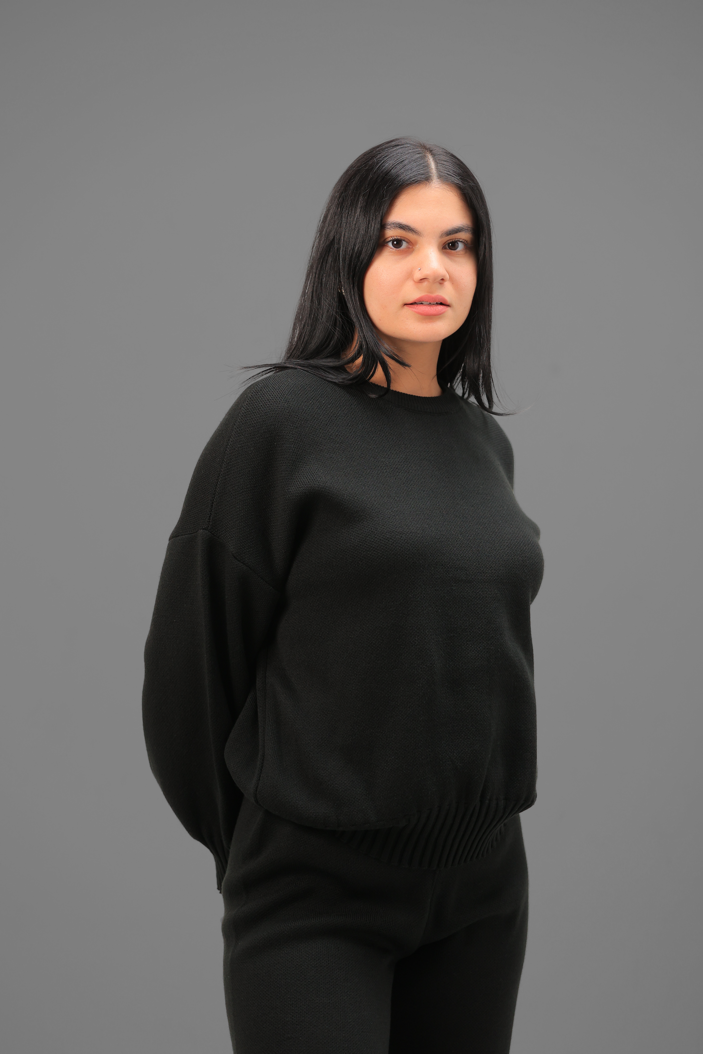 Black Knitted Set
