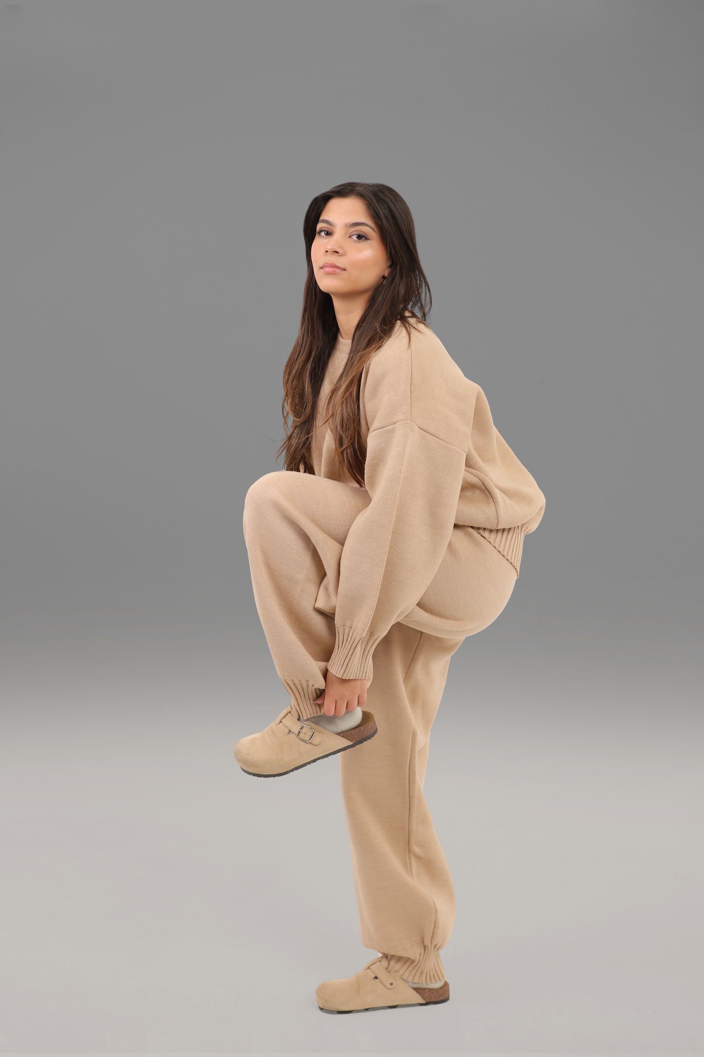 Beige Knitted Set