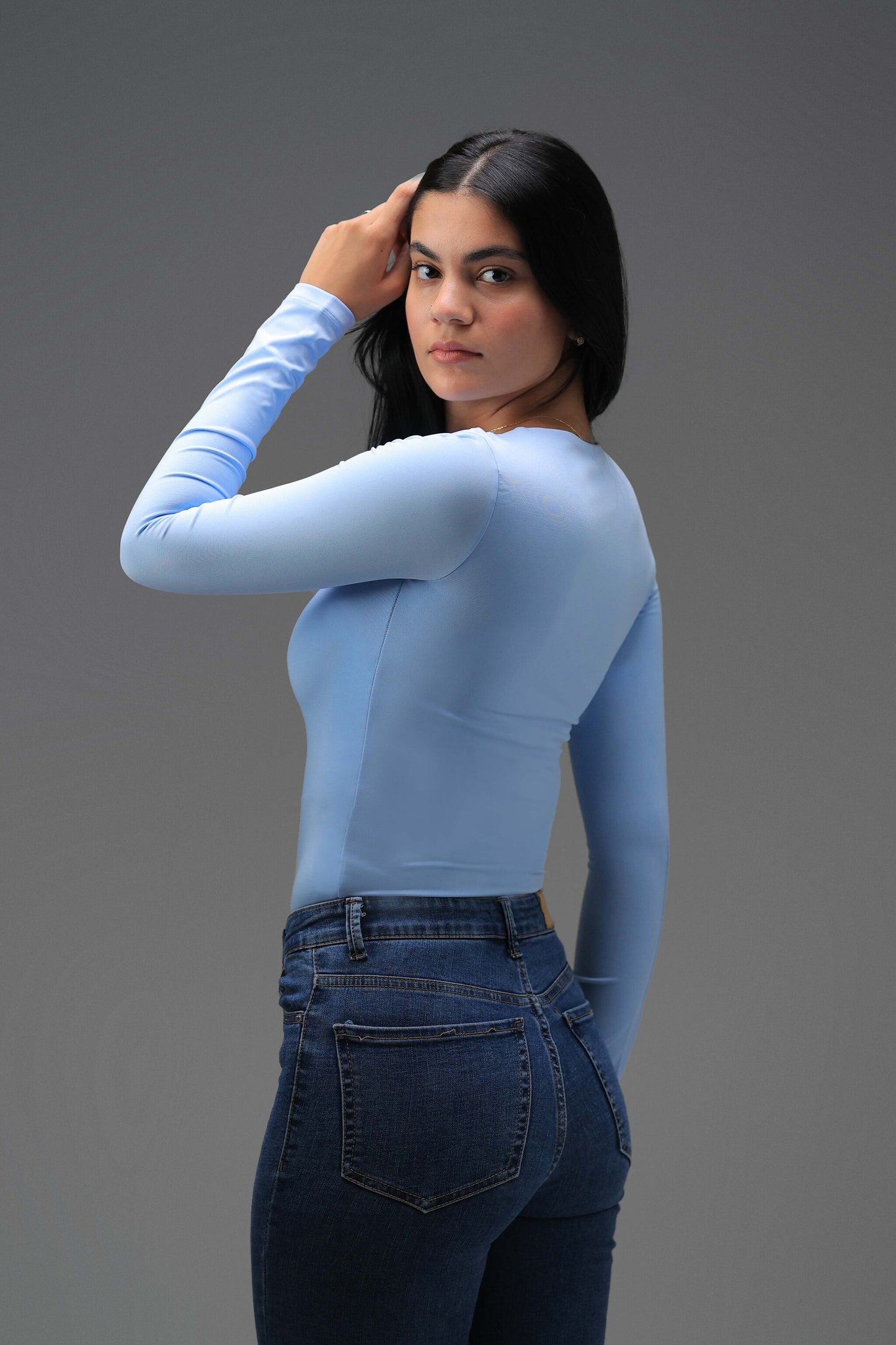 Baby Blue Classic Long Sleeve Top