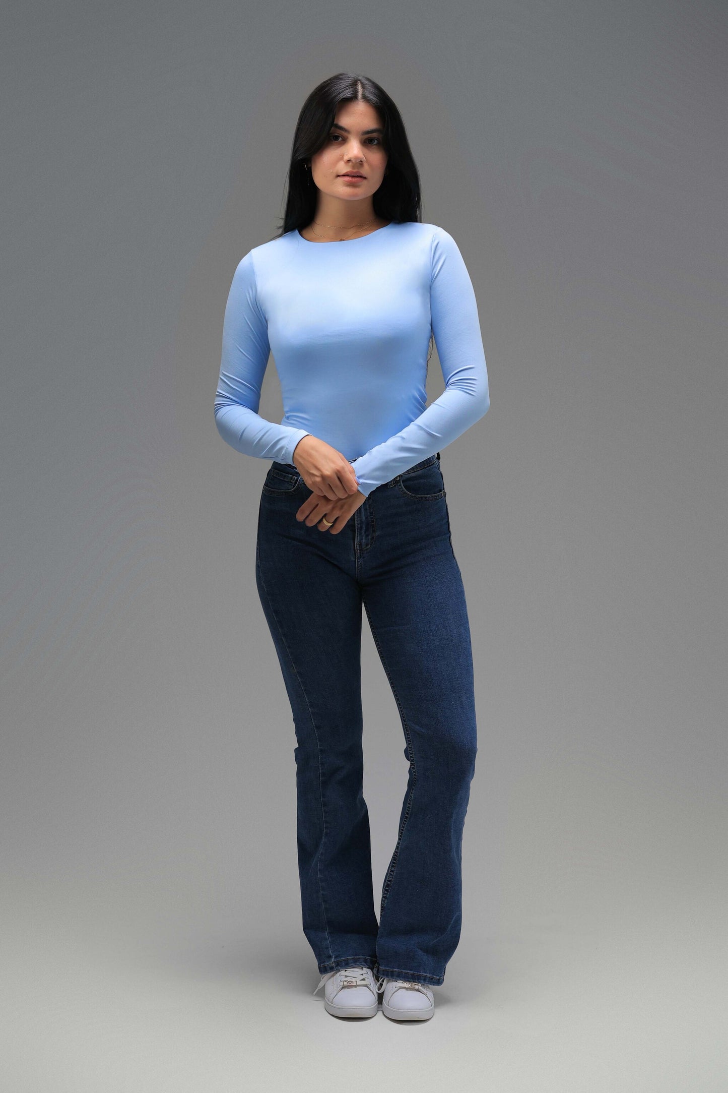 Baby Blue Classic Long Sleeve Top