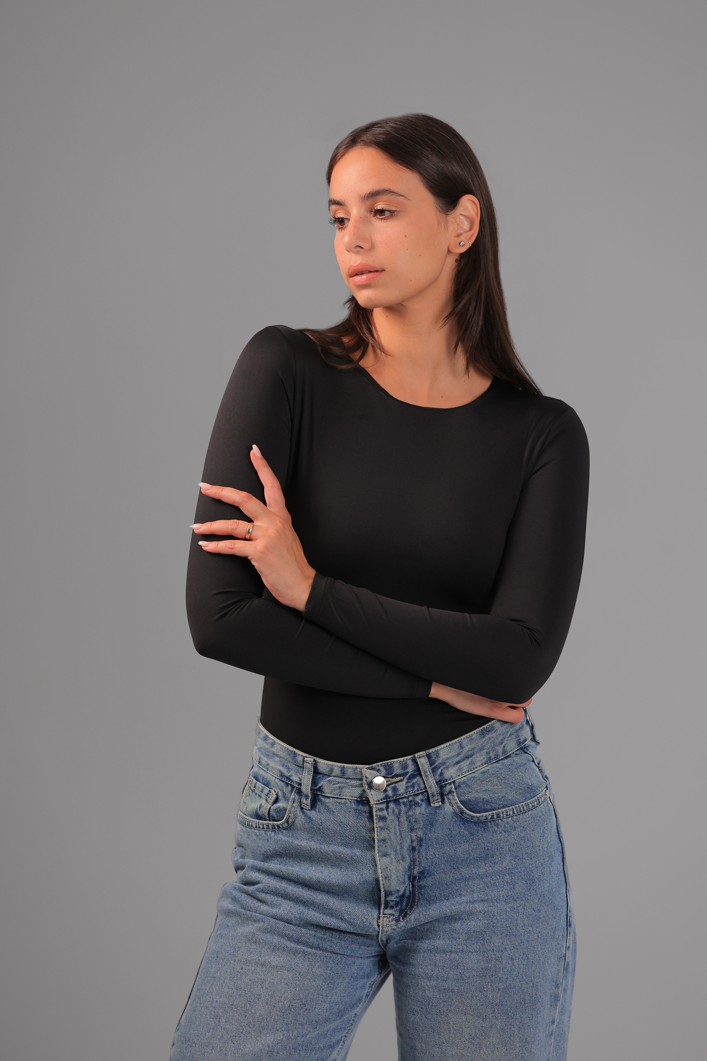 Black Classic Long Sleeve Top