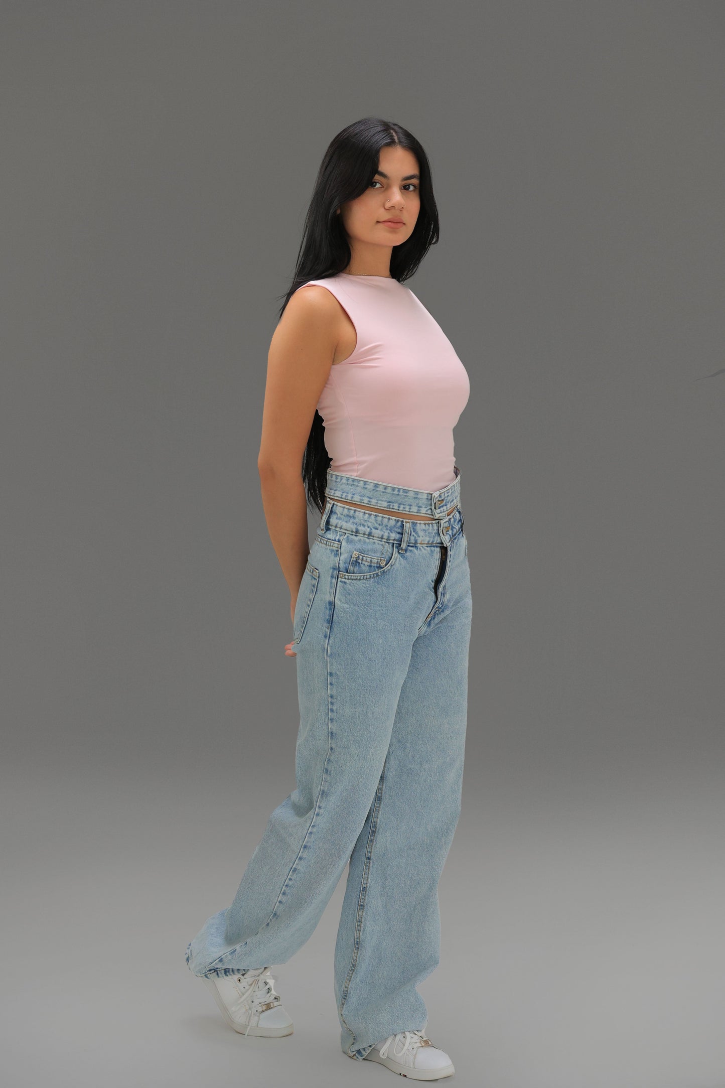 Rose High Neck Tank Top