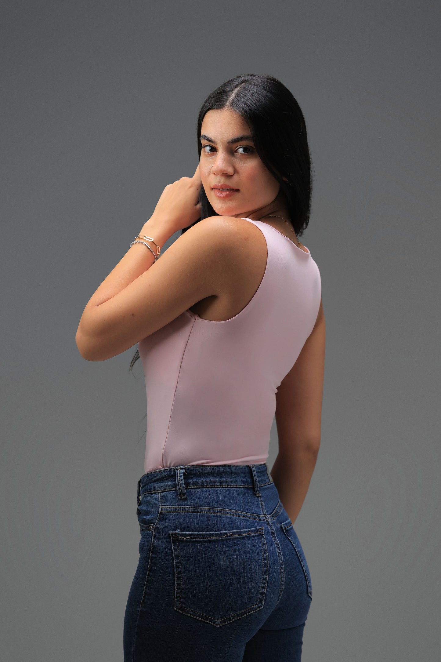 Rose Low Neck Tank Top
