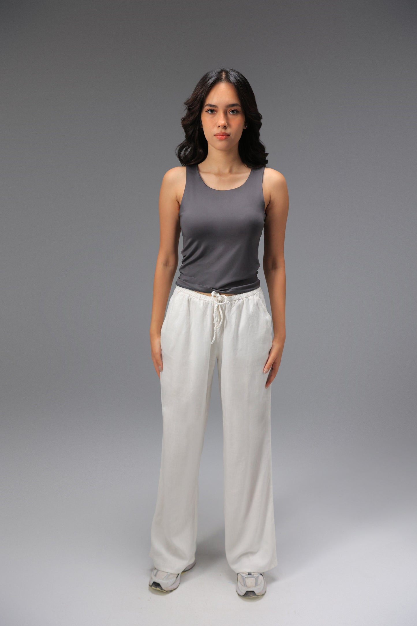 Charcoal Low Neck Tank Top