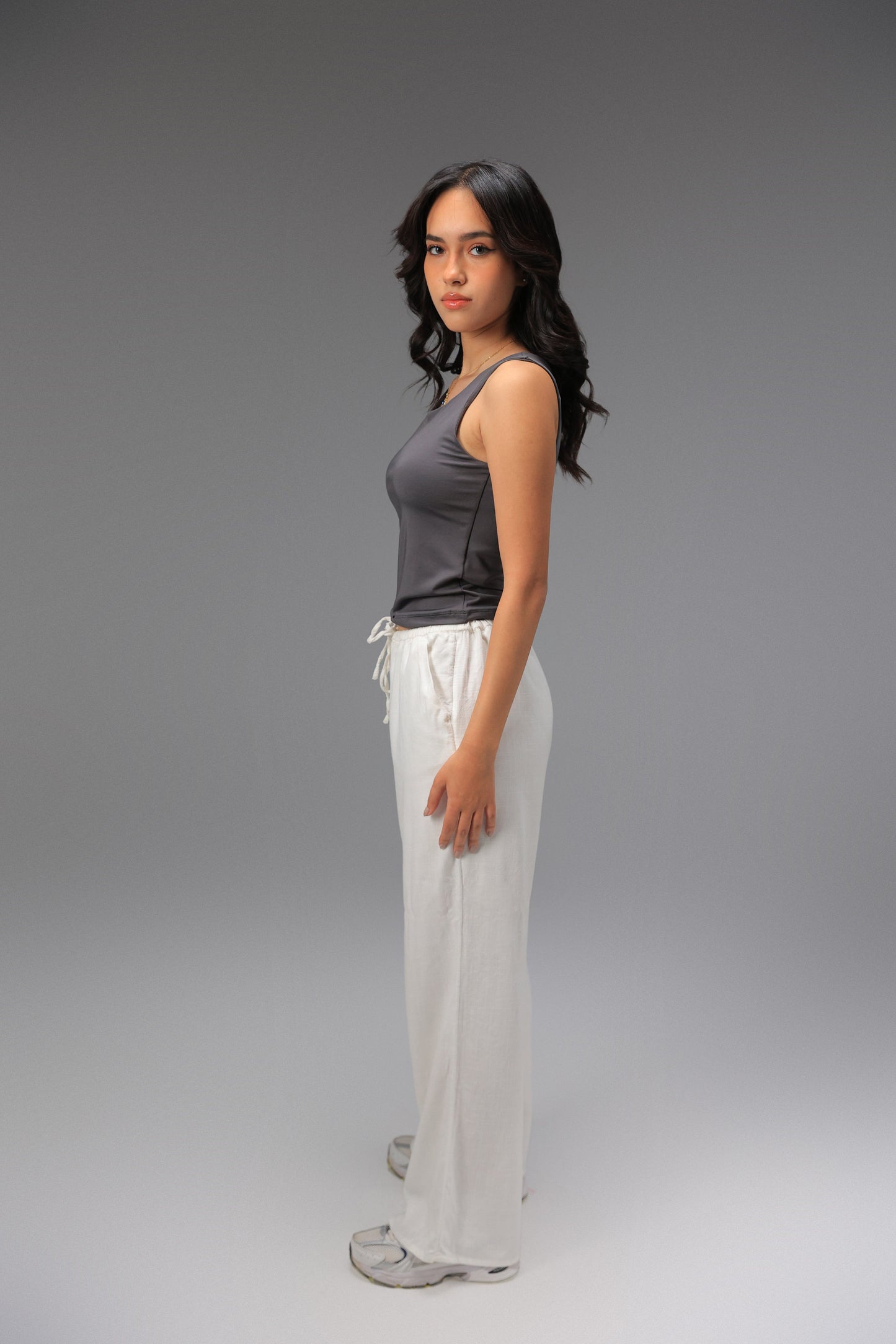 Charcoal Low Neck Tank Top