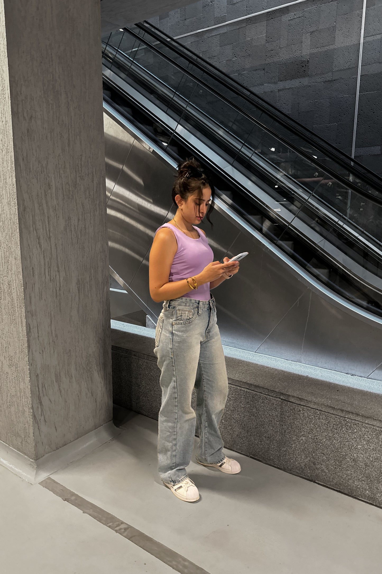 Lavender Low Neck Tank Top