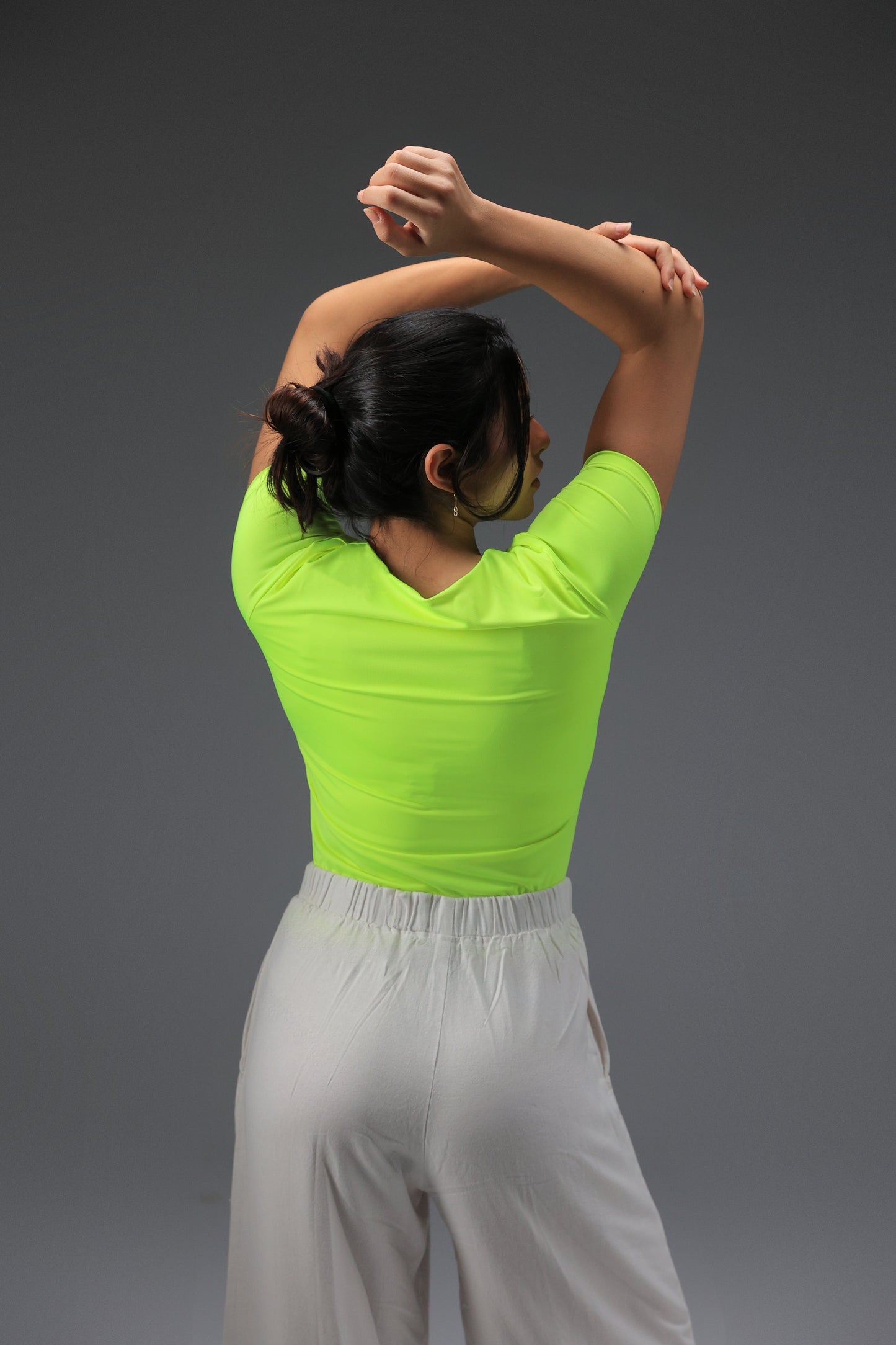 Yellow Classic Low Neck Short Sleeve Top