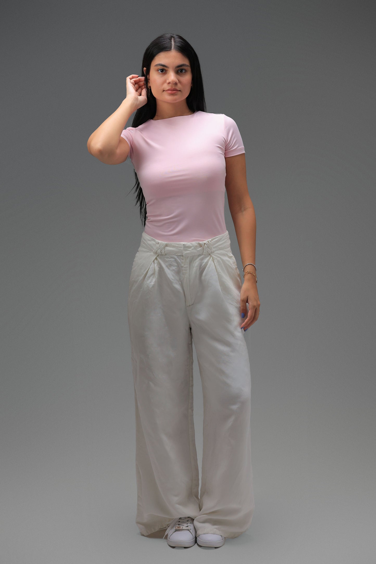 Rose High Neck Short Sleeve Top