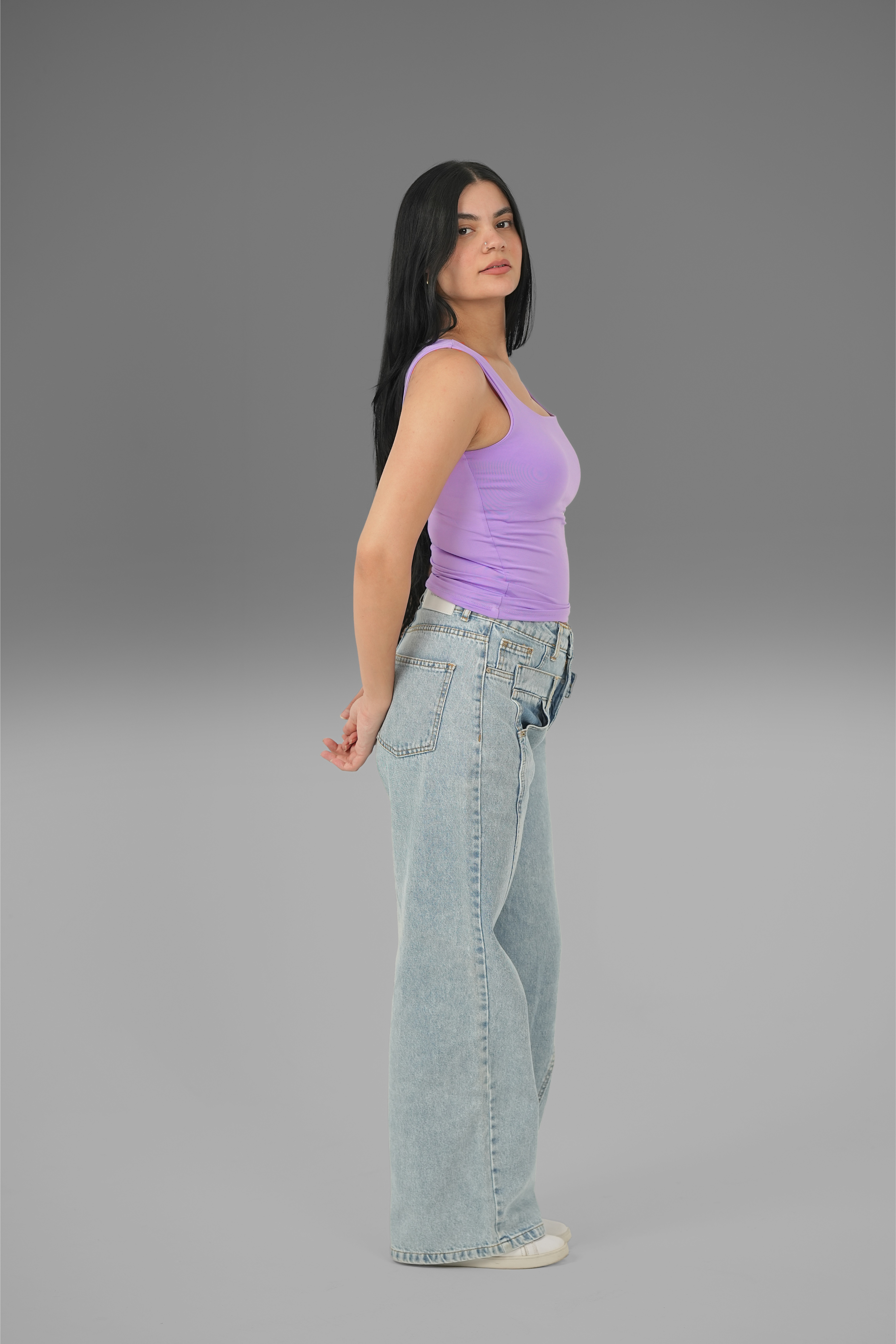 Square-Neck Tank Top - Lavender