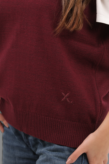 Maroon Knitted Vest