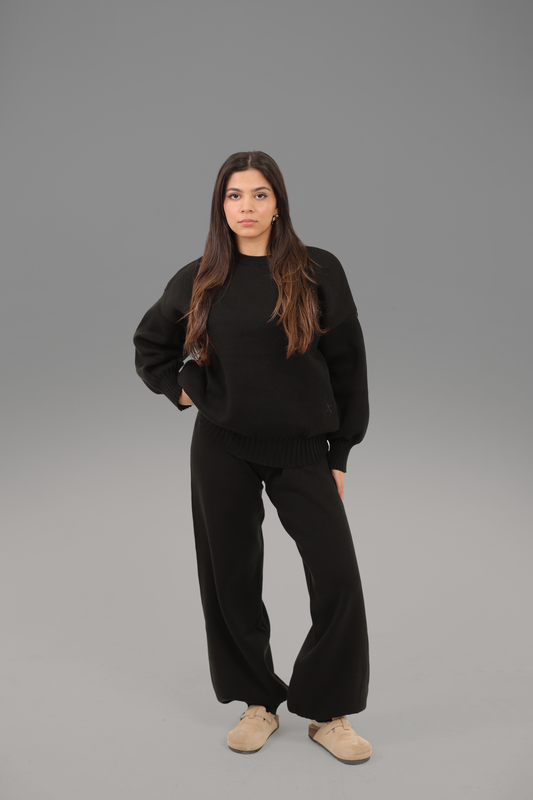 Black Knitted Set