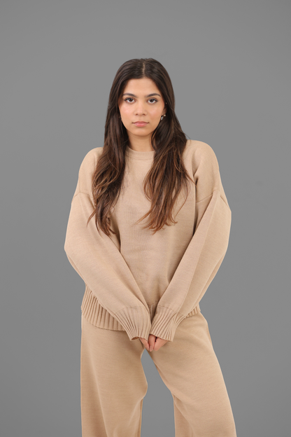Beige Knitted Set
