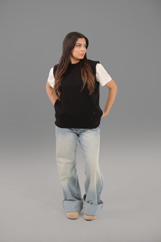 Black Knitted Vest