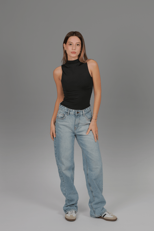 Black Turtle Neck Sleeves Top
