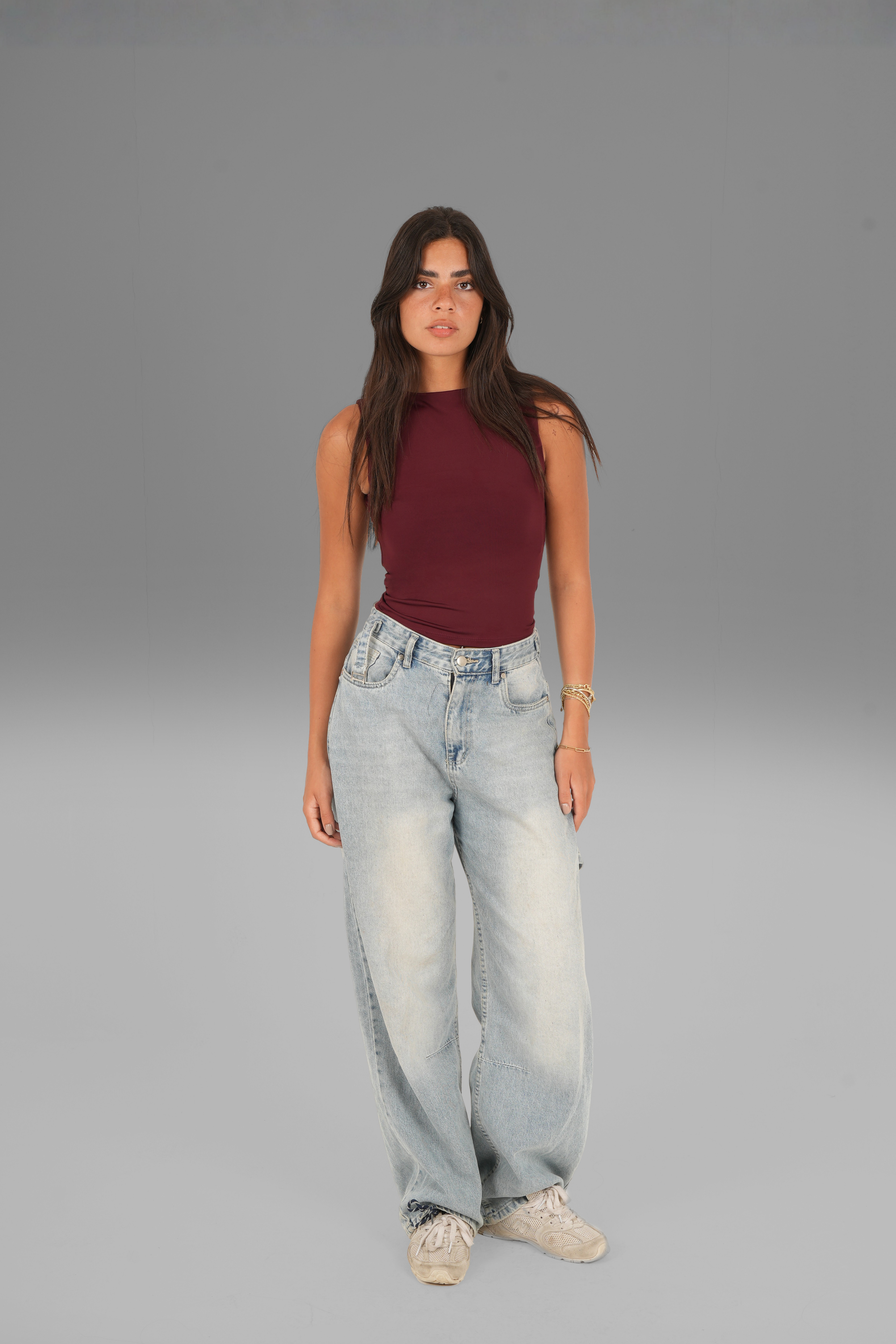 Classic Crewneck Tank Top - Burgundy