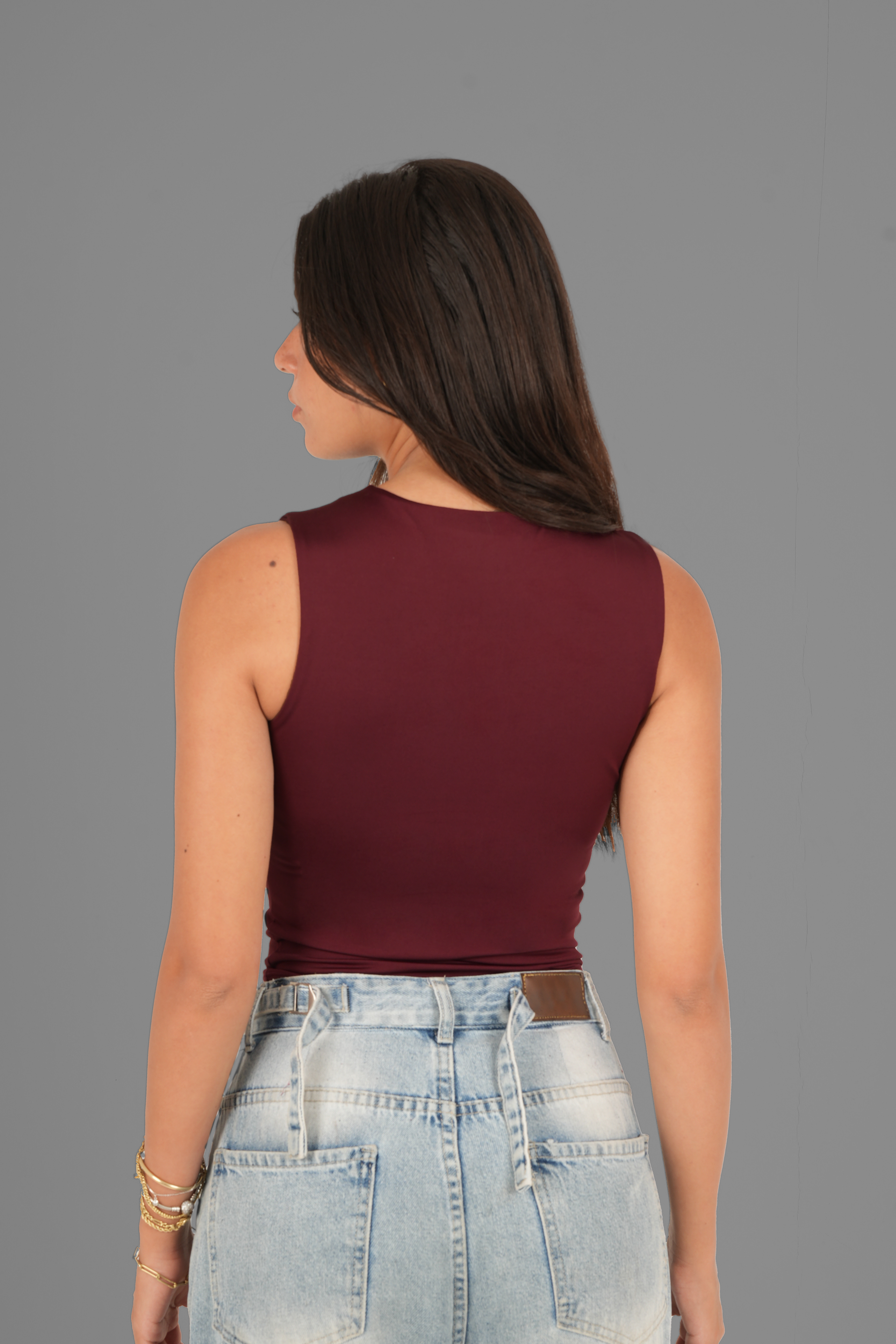 Classic Crewneck Tank Top - Burgundy