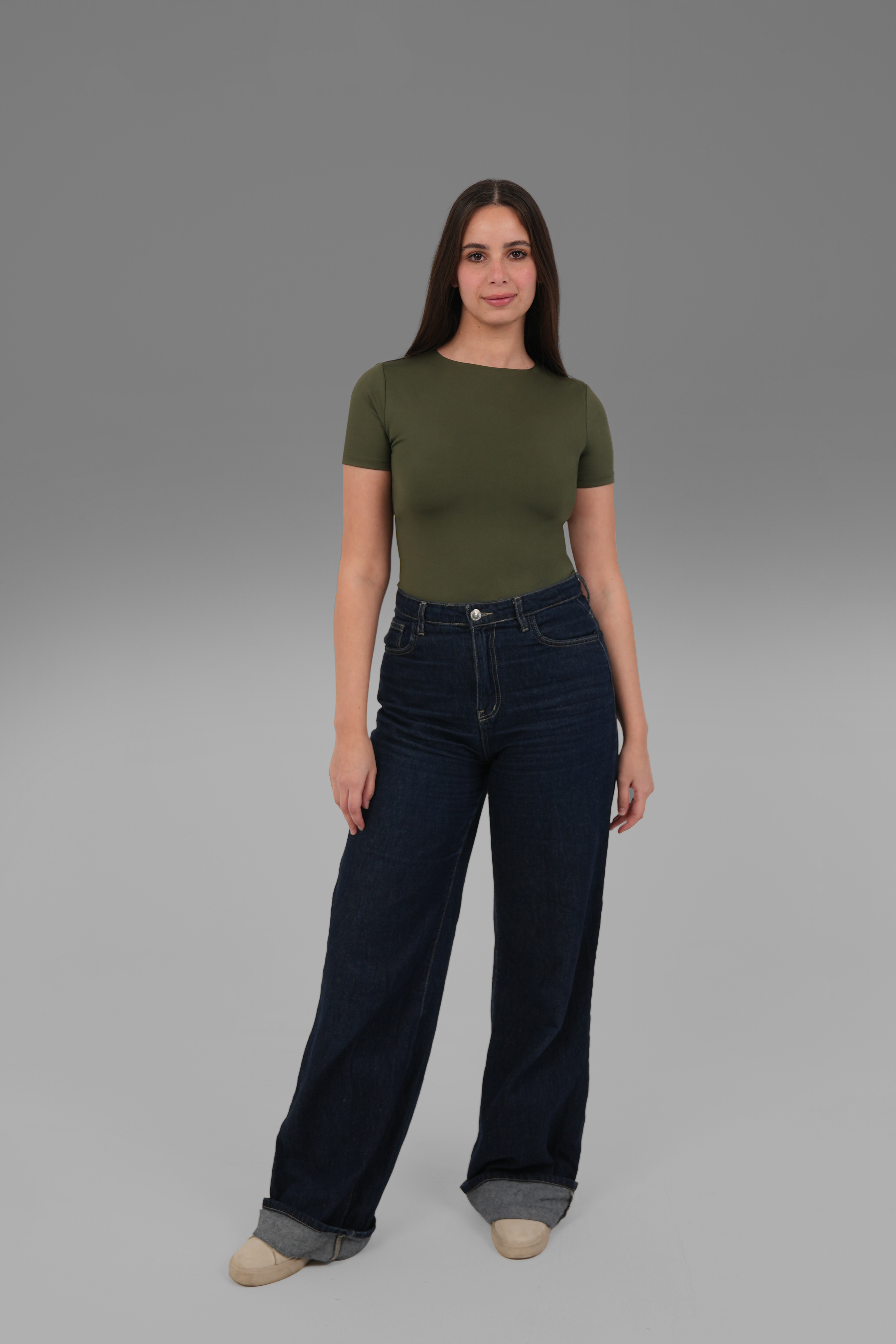 Classic Crewneck Short Sleeve Top - Olive