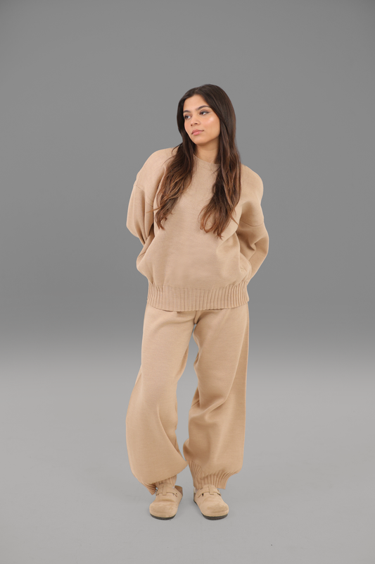 Beige Knitted Set