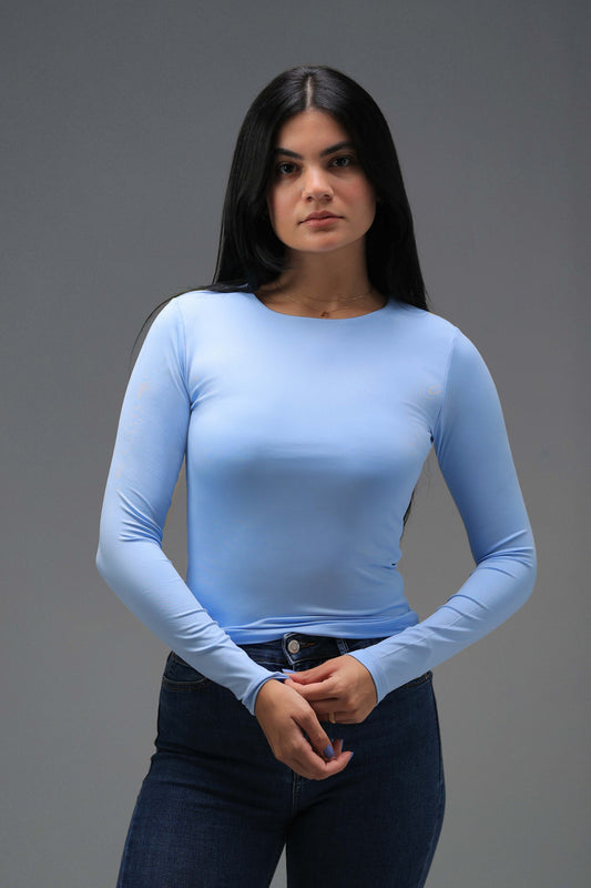 Baby Blue Classic Long Sleeve Top