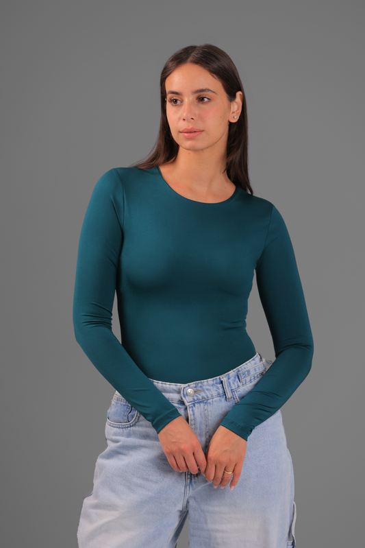 Teal Classic Long Sleeve Top
