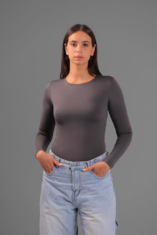 Charcoal Classic Long Sleeve Top