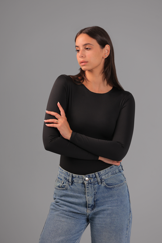 Black Classic Long Sleeve Top