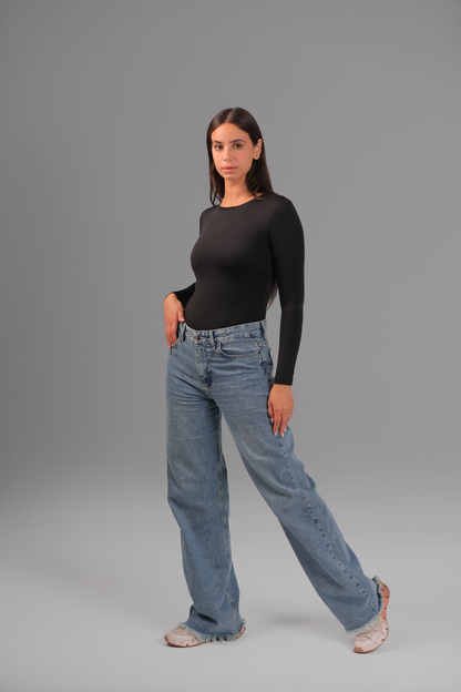 Black Classic Long Sleeve Top