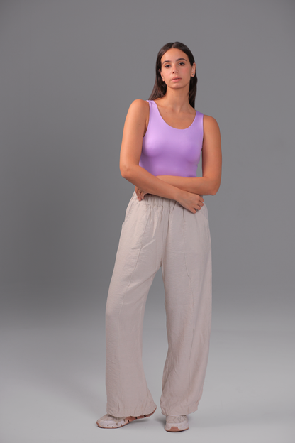 Lavender Low Neck Tank Top