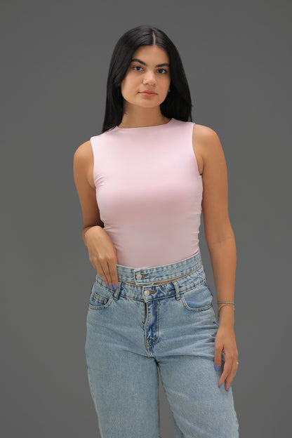 Rose High Neck Tank Top