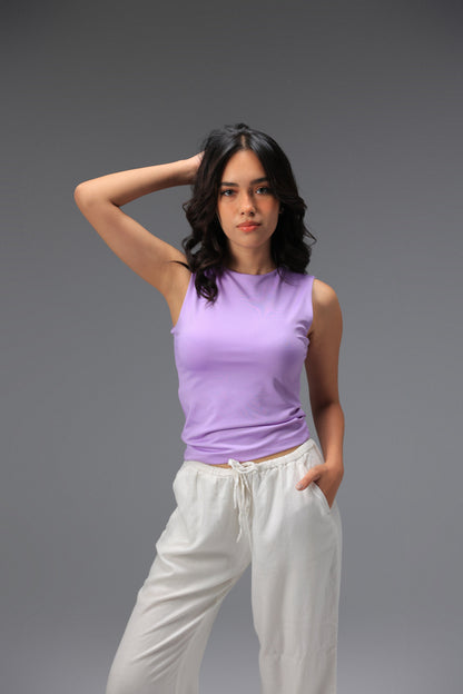 Lavender High Neck Tank Top