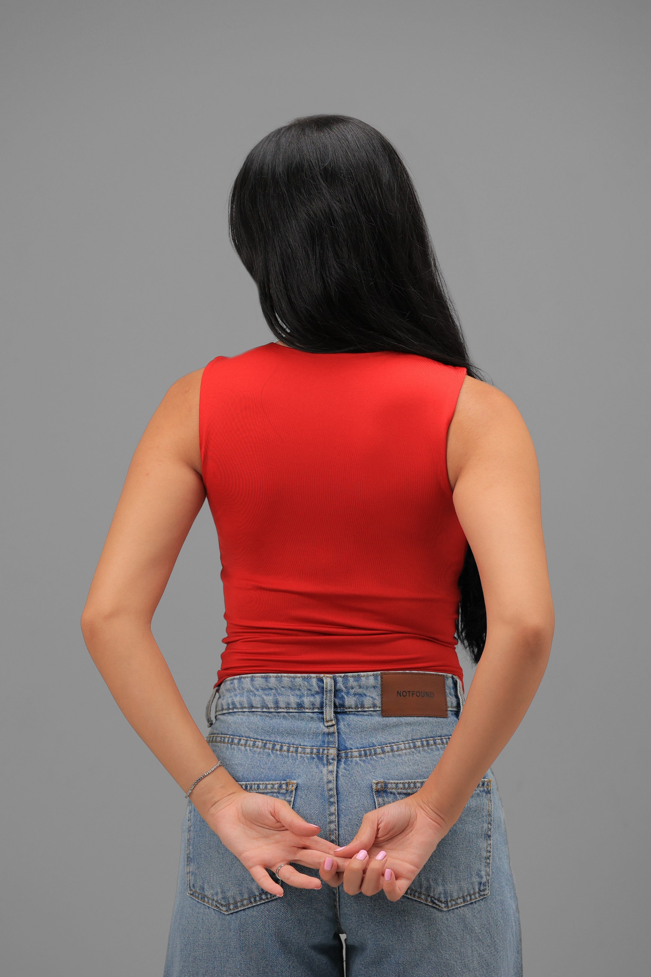 Women’s Red Classic Crewneck Tank Top  – Lightweight Soft Stretch Basic, Made in Egypt
