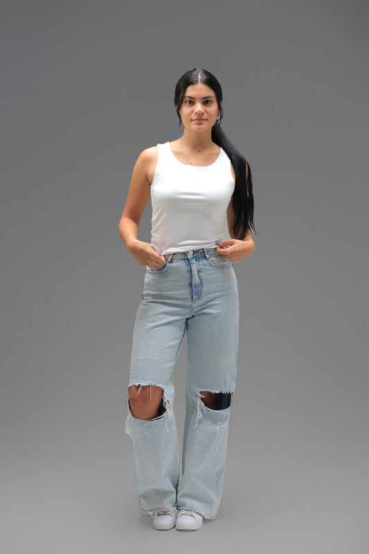 Off-White Low Neck Tank Top