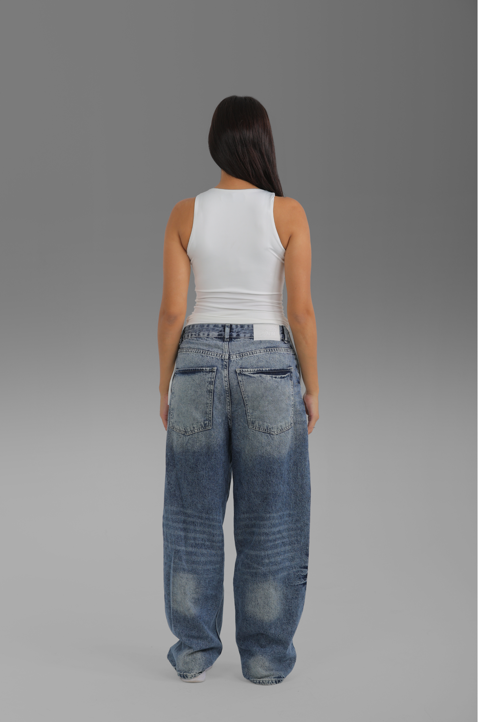 Women’s Off-White Gathered Tank Top with Side Ties – Lightweight Soft Stretch Basic, Made in Egypt