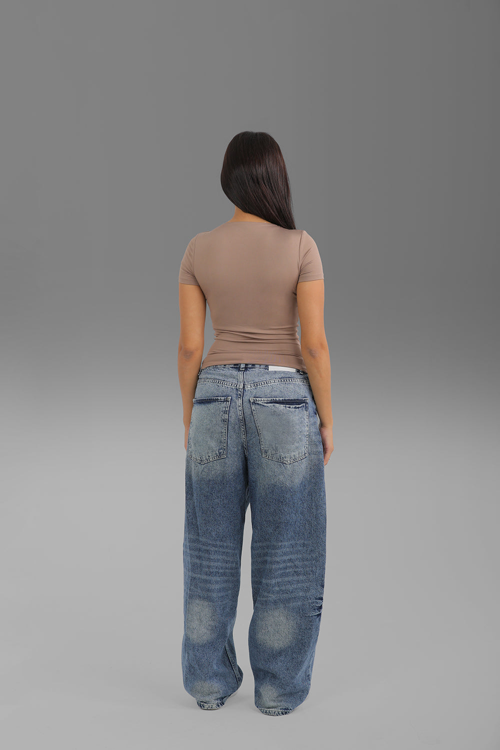 Women’s Café Essential Crewneck Short Sleeve Top – Lightweight Soft Stretch Basic, Made in Egypt